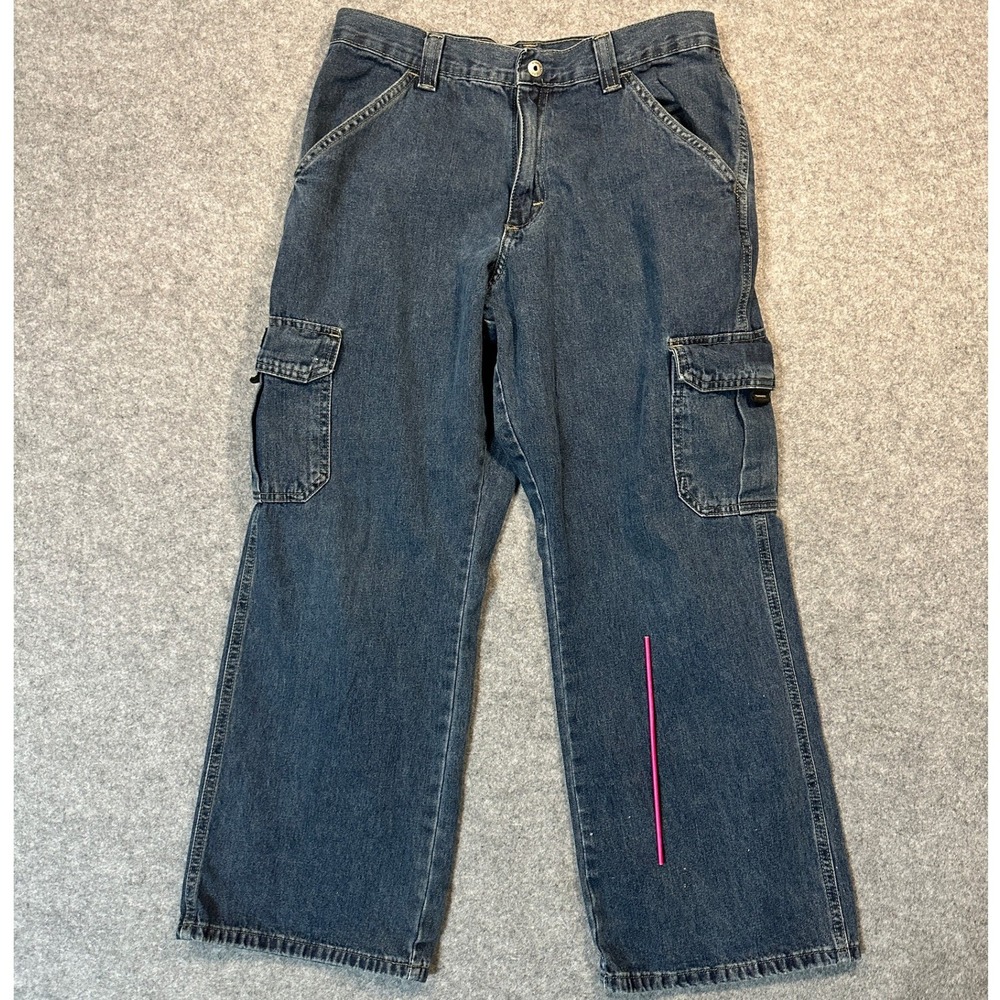 VF Jeanswear Cargo Jeans 14 Husky Blue Denim Utility Pockets